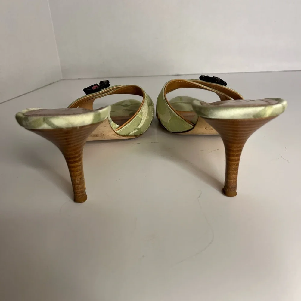 Coach Women's Sandals in Green with Red Ladybug Accents.  Ciara II size 9B. - Picture 8 of 16